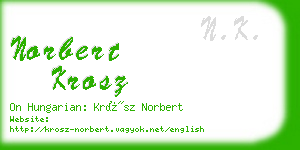 norbert krosz business card